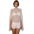 thumbnail image 2 of Women's Sheer Chiffon Cape Shawl & Poncho Cover Up AURORADY Off Shoulder See Through Beachwear Shrug, Lightweight Mesh Capelets for Evening Dress Wedding Party 2026 White S Wraps, 2 of 6