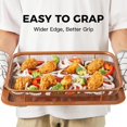 thumbnail image 6 of AirExpect Copper Crisper Tray Non-Stick Elevated Mesh Grill Basket, 2 Piece Set, 6 of 9