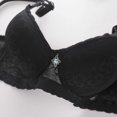 thumbnail image 4 of MIUOWANP Women's Push-Up Wire-Free V-Shaped Embroidered Lace Breathable Full Cup Bra with Back Closure Sexy and Comfortable Design,Black 46, 4 of 8