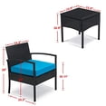 thumbnail image 3 of PROHIKER 3 PCS Patio Rattan Conversation Chair Set, 3 PCS Patio Wicker Rattan Furniture Set, Patio Wicker Rattan Table, 3 of 5