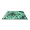 thumbnail image 2 of Ahgly Company Machine Washable Indoor Rectangle Medallion Turquoise Blue Traditional Area Rugs, 2' x 4', 2 of 4