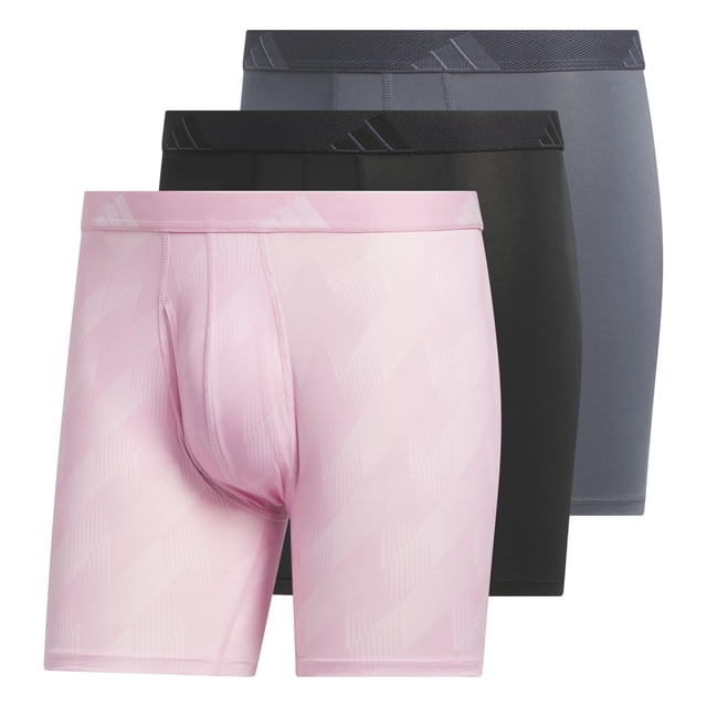 Calzoncillos tipo bóxer adidas de microfibra para hombre, paquete de 3, talla M