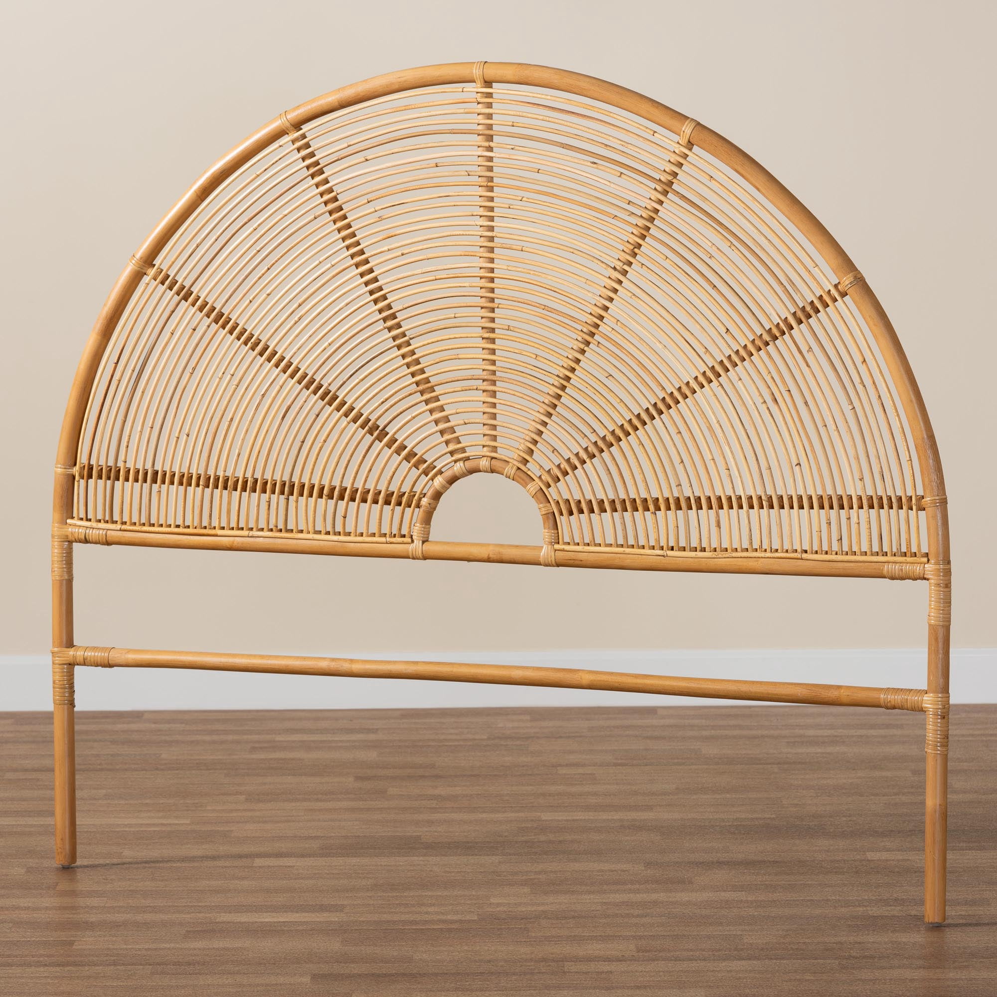 bali & pari Nina Boho Standalone headboard, Queen, Light honey