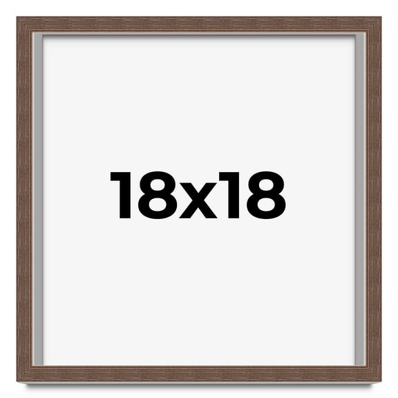 18x18 Shadow Box Frame Brown | 1.125 inches Deep Real Wood Rustic Shadowbox Display Frame | UV