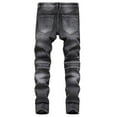 thumbnail image 4 of cllios Mens Distressed Biker Slim Jeans Stretched Ripped Denim Pants Skinny Destroyed Fashion Stretch Jeans, 4 of 9