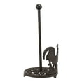 thumbnail image 4 of Cast Iron Rustic Rooster Chicken On Scroll Art Kitchen Paper Towel Holder Stand, 4 of 6