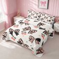 thumbnail image 3 of Erosebridal Leopard Bow Heart Print Twin Quilt Set for Girls, Cheetah Animal Spots Love Twin Coverlet Set, 2 Pieces 1 Bedspread and 1 Pillowcase, 3 of 7