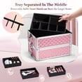 thumbnail image 4 of Professional 4 in 1 Rolling Makeup Case Large Cosmetic Trolley Salon Barber Box Traveling Cart Trunk, 4 of 7