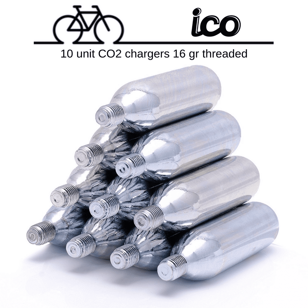 ICO 16G CO2 Threaded Cartridges, 10 Pack