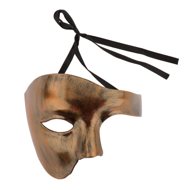 1/2 Half Face Unisex Masquerade Masks Adult Kids Vintag Recreación Teatro Carnavales Fiesta Disfraz Escenario Club Disfraz Hogar Feliz Navidad - Bronce Sunnimix Escudo de media cara