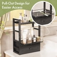 thumbnail image 4 of BathWay Bamboo Bathroom Countertop Organizer, 2-Tier Makeup Organizer with 2 Drawers, Vanity Organizer Storage Coffee Matcha Station, Compact Shelf for Bathroom Kitchen Office, Black, 4 of 8