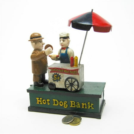 Hot Dog Collectors' Die Cast Iron Mechanical Coin Bank