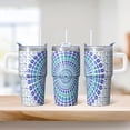 thumbnail image 2 of Bohemian Design 20oz Tumbler with Lids & Straws, Stainless Steel Insulated Travel Mug, Double Wall Vacuum Cup, Leakproof Thermal, 2 of 5
