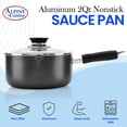 thumbnail image 5 of Alpine Cuisine Sauce Pan 2 Quart Nonstick Coating Soft Touch Bakelite Handle with Glass Lid, Nonstick Sauce Pans for All Stoves, Multipurpose Use for Home Kitchen & Restaurant - Dishwasher Safe, 5 of 8