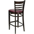 thumbnail image 5 of Emma + Oliver Ladder Back Walnut Wood Barstool, Burgundy Vinyl Seat, 5 of 6