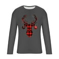 thumbnail image 5 of Handshe Men's Casual Christmas Deer Print Long Sleeve Shirt, Fashion Round Neck Sportswear for Holiday and Casual Outfits, 5 of 5