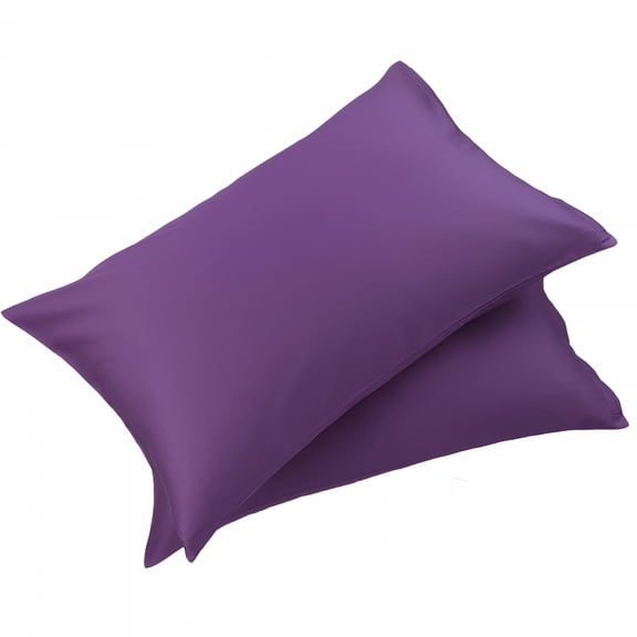 AUQ Pure Cotton Pillowcases 2 Pcs Soft with Zipper Grape Queen