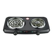 Mainstays Double Burner, 120V~ 1800W, Portable, Easy to Cook, Elegant Classic Design, 3.28 lbs