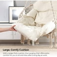 thumbnail image 4 of Hanging Chair, Hammock Chair with Large Cushion, Boho Swing Chair for Bedroom, Patio, Balcony, Garden, Holds up to 264 lb, Accessories Included, Cloud White, 4 of 8