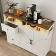 thumbnail image 3 of Veanerwood Farmhouse Buffet Cabinet with Drawers & Open Shelf, Sideboard with Storage, Kitchen Pantry Cabinet Hutch, Coffee Bar Station Cabinet for Kitchen, Dining Room, Livingroom, 47" L White, 3 of 7