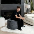 thumbnail image 3 of Gouchee Lapina Faux Fur Round Pouf, 3 of 4
