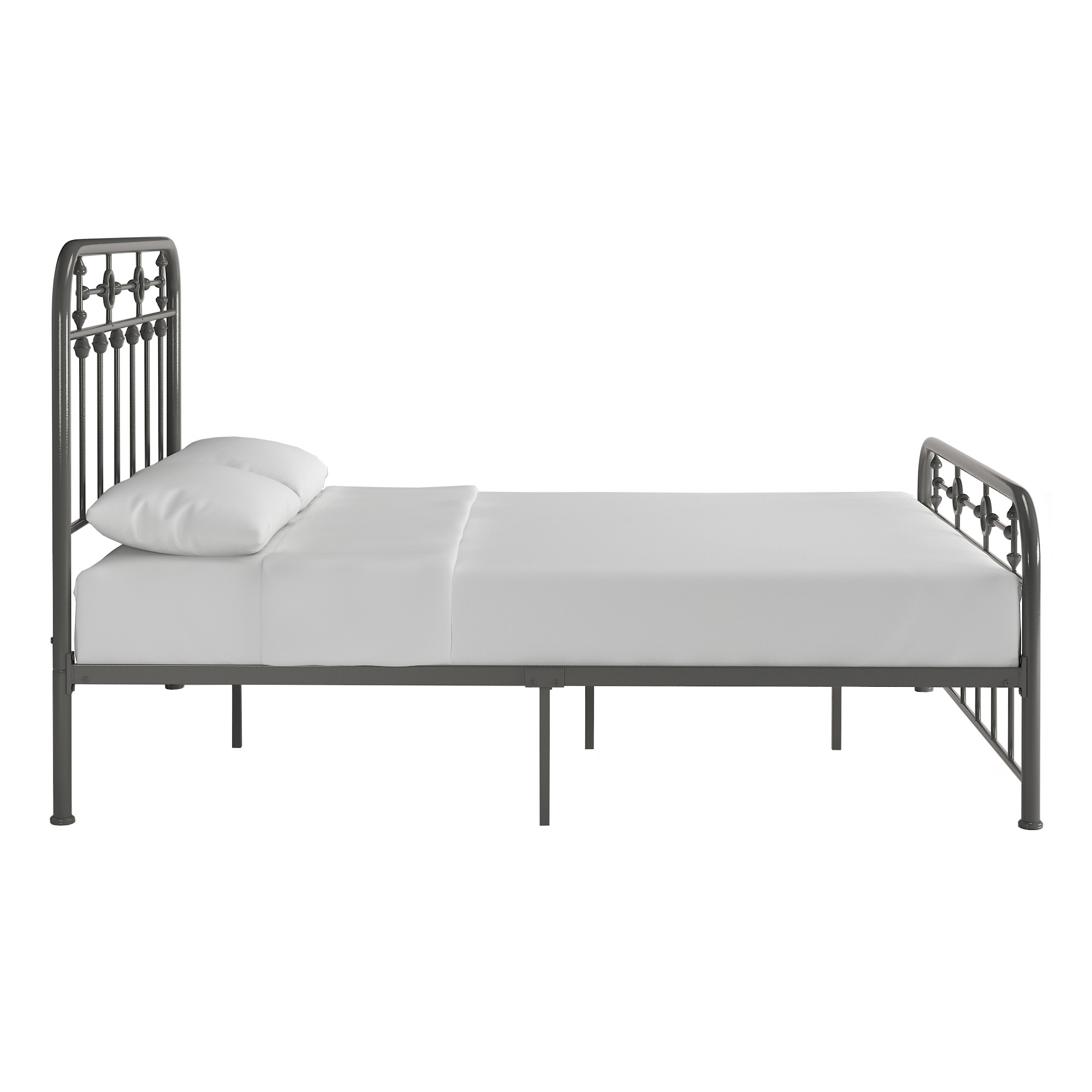 Weston Home Reeve Metal Spindle Platform Full Bed, Grey