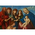 thumbnail image 2 of Marco Bello 14x11 Gold Ornate Wood Frame and Double Matted Museum Art Print Titled - Virgin and Child Blessing a Kneeling Donor, with Four Saints (1500), 2 of 4