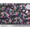 thumbnail image 3 of Soimoi Black polyester Crepe Fabric Artistic Flower & Geometric Decor Fabric Printed Yard 42 Inch Wide, 3 of 5