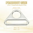 thumbnail image 2 of Uxcell Triangle Buckle Adjuster D Ring, Metal Triangle Buckles with Bar Swivel Clip for Purse Bag Straps Loop Dog Tag Clip Silver White 1.5 Inch, 2 of 7