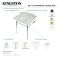 thumbnail image 5 of Kingston Brass LMS3022M8SQ0 Habsburg 30" Carrara Marble Console Sink with Brass Legs (8-Inch, 3-Hole), Carrara Marble White/Matte Black, 5 of 6