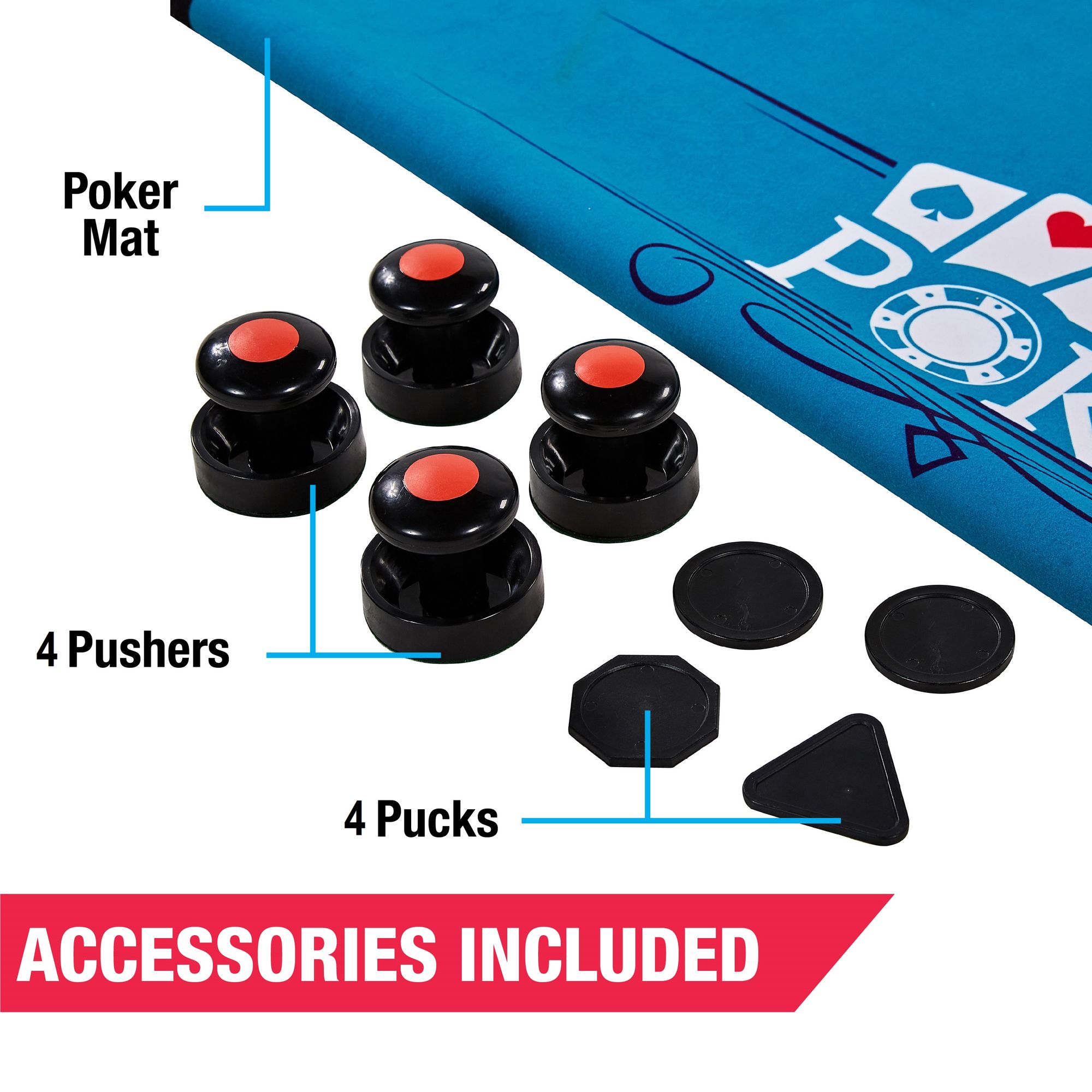 MD Sports Premium Air Powered Hockey Game Table and Portable Poker Mat Top, Accessories Included - image 5 of 13