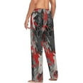 thumbnail image 5 of Black Red Flower Men's Pajama Pants Lightweight Sleepwear Bottom Lounge Pants, 5 of 6