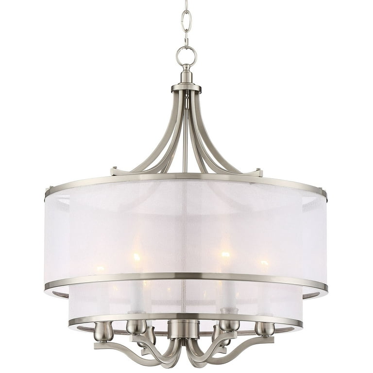 Brushed nickel 2024 dining room chandelier