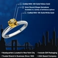 thumbnail image 2 of Gem Stone King 10K Two Tone Gold Yellow Citrine Solitaire Engagement Ring for Women | 0.45 Cttw | Round 5MM | Gemstone November Birthstone | Size 7, 2 of 6