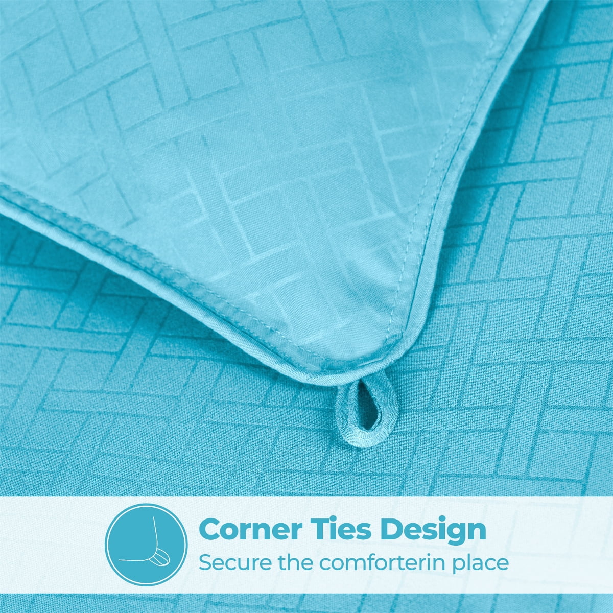 Superior Basketweave Plush Down Alternative Comforter, Full/Queen, Winter Blue
