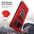 thumbnail image 3 of TJS Phone Case for T-Mobile Revvl 7 Pro 5G, [Military Grade] Robotic Magnetic Support Car Mount Metal Ring Holder Kickstand Cover (Red), 3 of 5