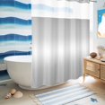 thumbnail image 6 of No Hook Shower Curtain, Grey Ombre Shower Curtains for Bathroom with See Through Top Window, Aesthetic Art Farmhouse Gradient Gray Waterproof & Washable Bath Curtain Stall 48"x72", 6 of 9