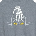 thumbnail image 3 of Instant Message - Skeleton Hand Petting Cat - Women's Racerback Tank Top, 3 of 6
