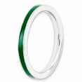 thumbnail image 3 of Sterling Silver Stackable Expressions Green Enameled 2.25mm Ring Size 7, 3 of 5