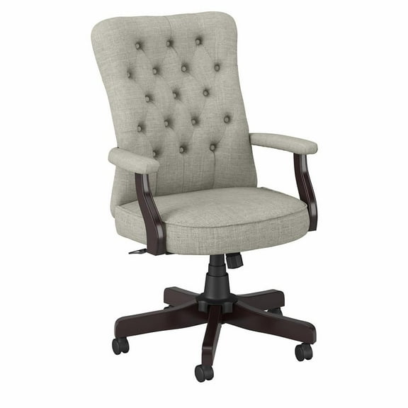 BBF Office 500 High Back Fabric Desk Chair with Arms in Light Gray