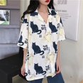 thumbnail image 3 of Coreano Vintage Impreso Camisa De Las Mujeres Suelta De Manga Corta Camisaspangjing, 3 of 4