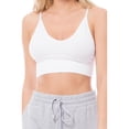 thumbnail image 6 of Made by Olivia Women's Solid Knit Ribbed Seamless Double Strap Triangle Brami Crop Tank Top, 6 of 6