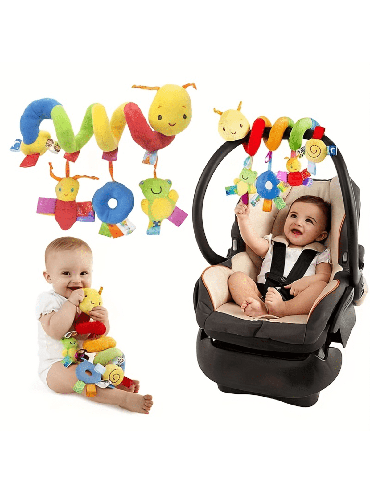 New Baby Hanging Rattles Toys Car Seat Toy Soft Mobiles Stroller Crib ...