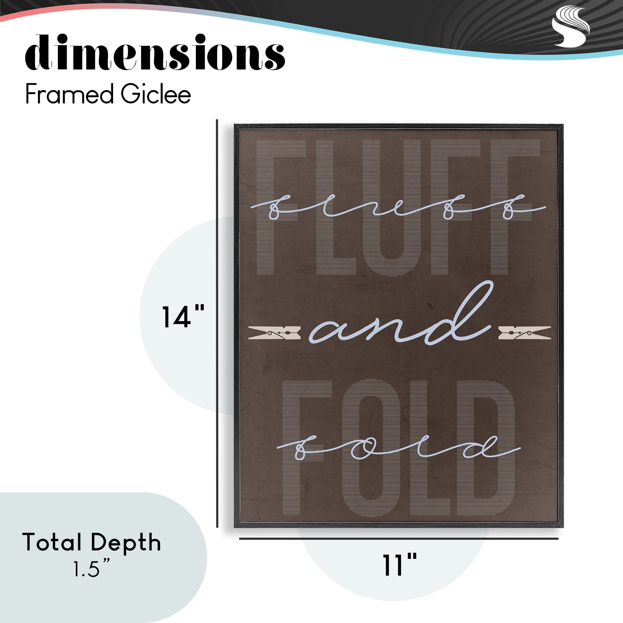 Fluff And Fold Brown Minimal Black Framed Giclee Art, design by Marcus Prime