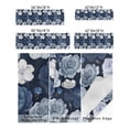 thumbnail image 3 of Kitchen Cafe Valance Curtain for Small Windows,Dark Blue White Blossom Flowers Rod Pocket Short Valances Pastoral Garden Floral Art Window Treatment Panel for Living Room/Bedroom/Bathroom,42x18in, 3 of 9