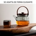 thumbnail image 2 of Tetera De Vidrio Con Infusor Removible Y Tapa De Madera De 900ml Con Agarradera De Madera, 2 of 9