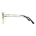 thumbnail image 4 of Women's Clear Lens Glasses Square Metal Rhinestones Blue Light Filter Gold Clear, 4 of 4