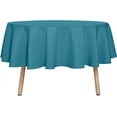 thumbnail image 1 of LAICAIW Round Tablecloth-70 Inch-Water Resistant Spill Proof Washable Polyester Table Cloth Decorative Fabric Table Cover for Dining Table, Buffet Parties and Camping, Teal, 1 of 7