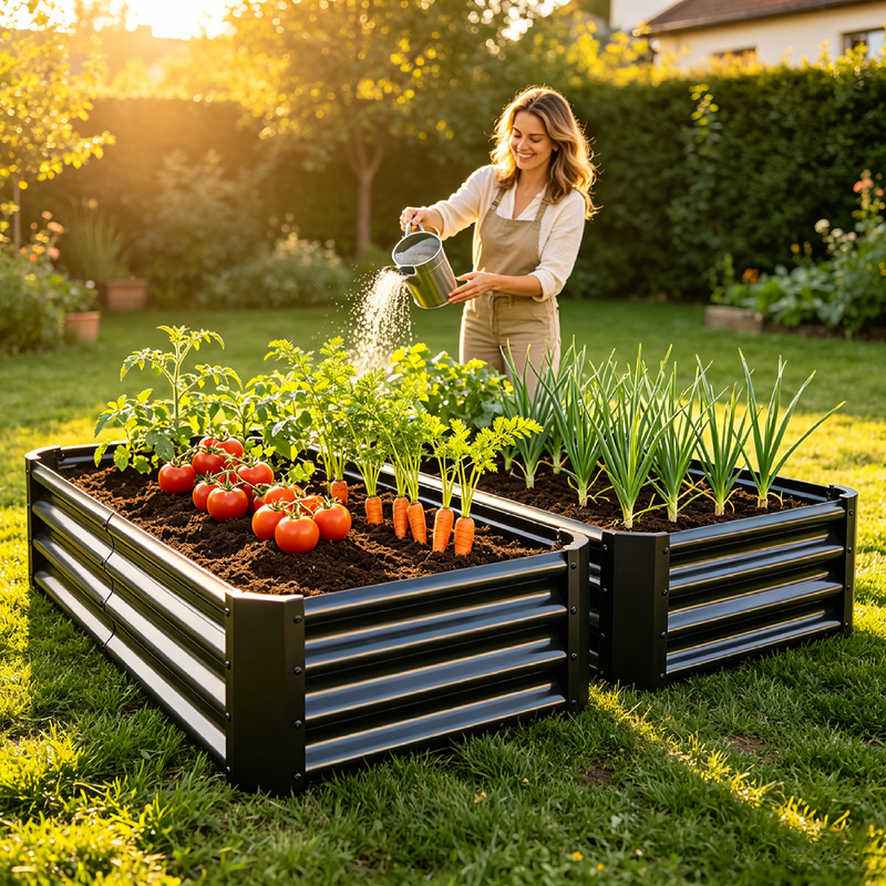 Galvanized Raised Garden Bed for Vegetables, 6×3×1ftPlanter Raised Garden Boxes Outdoor,Metal Raised Garden Beds Steel Kit for Vegetables Flower, 2PCS