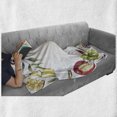 thumbnail image 6 of Wine Soft Flannel Fleece Throw Blanket, Round Frame Hand Painted Food Objects Watercolor Drink Cheese Fruits Illustration, Cozy Plush for Indoor and Outdoor Use, 50" x 70", Multicolor, by Ambesonne, 6 of 6